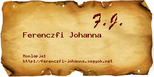 Ferenczfi Johanna névjegykártya